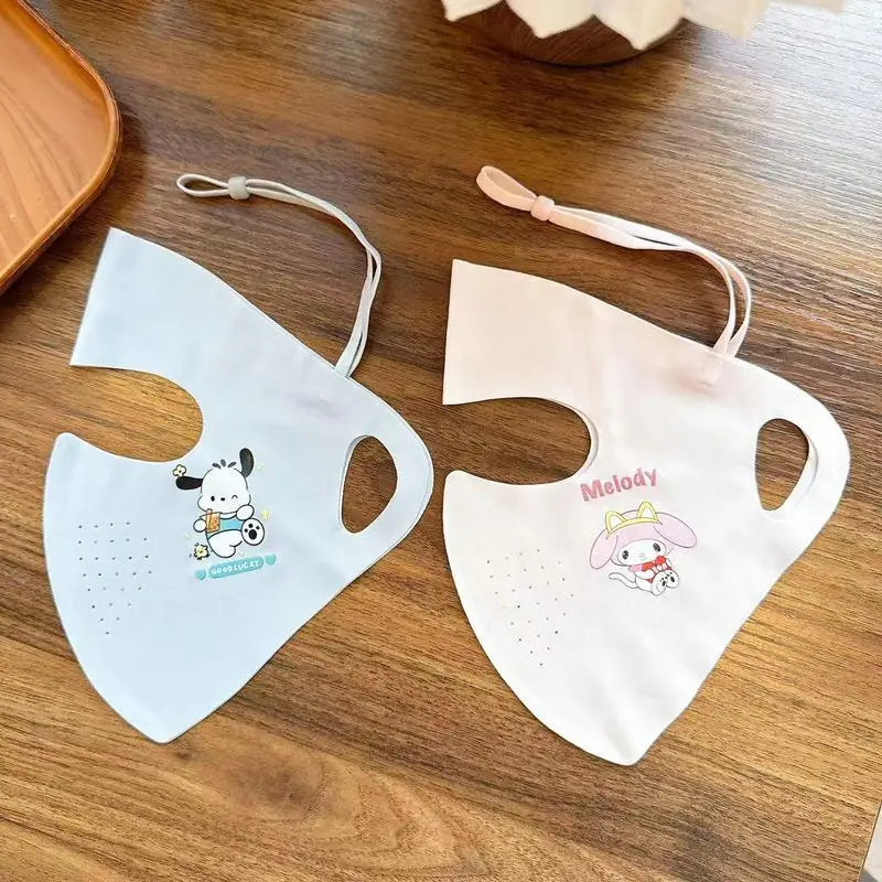Children's Sun Protection Mask for Girls, Summer Uv Protection Full-Face Mask, Outdoor Ice Silk Cooling Sunshade Face Mask