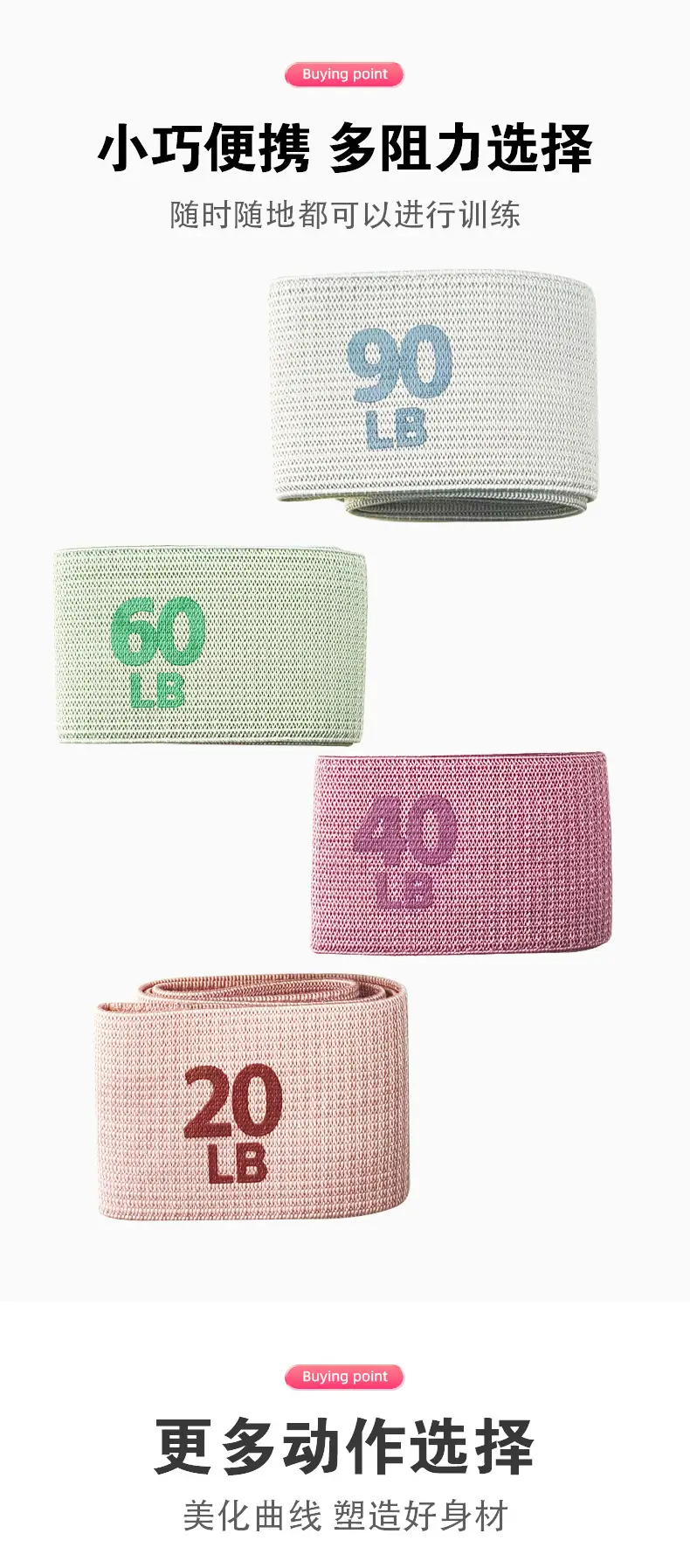 Yoga Equipment for Butt Training, Resistance Bands, Hip Lift Bands for Women, Fitness for Men, Strength Training, Stretching Loop Bands — feature 4