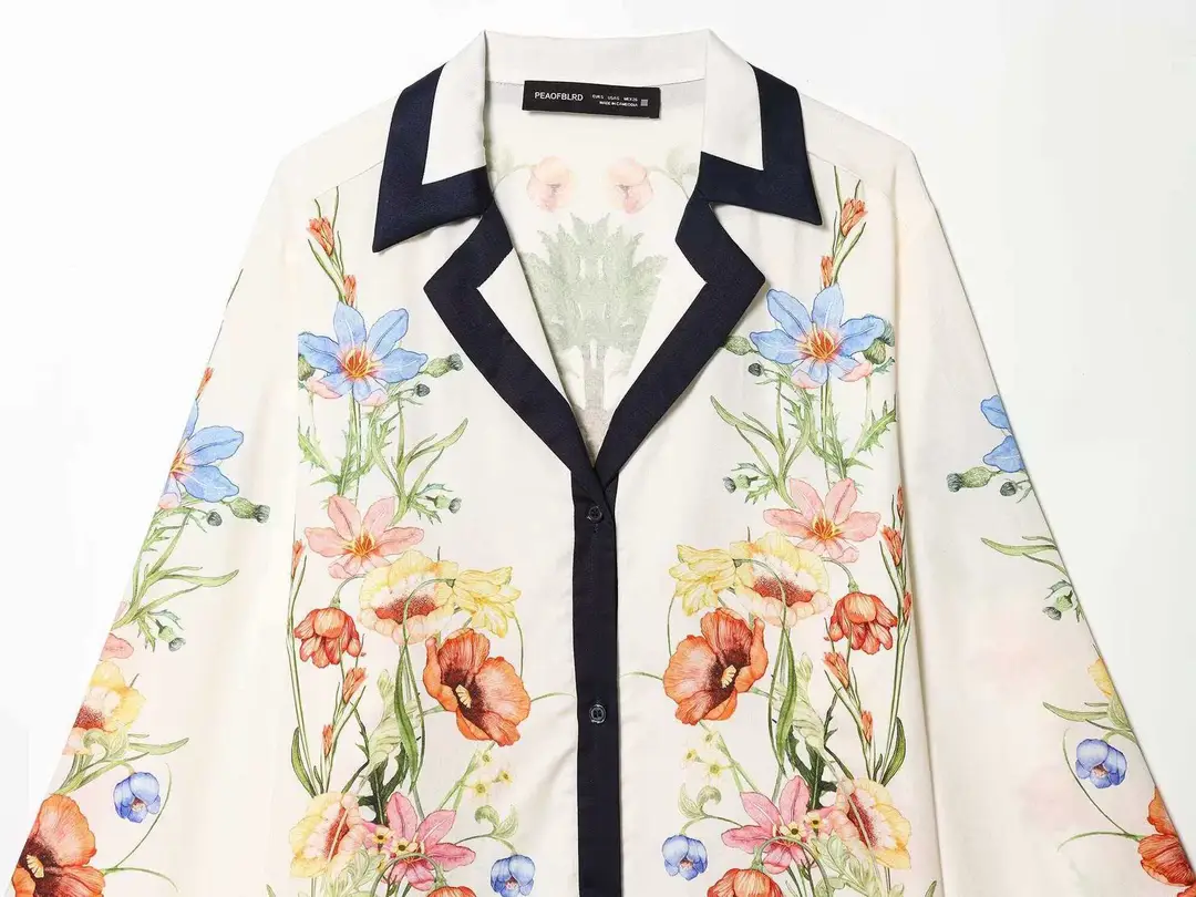 Kaopu Za Summer New European and American Cross-Border Women's Clothing Wholesale Hot-Selling Silk Satin Printed Long-Sleeve Shirt and Pants — feature 10