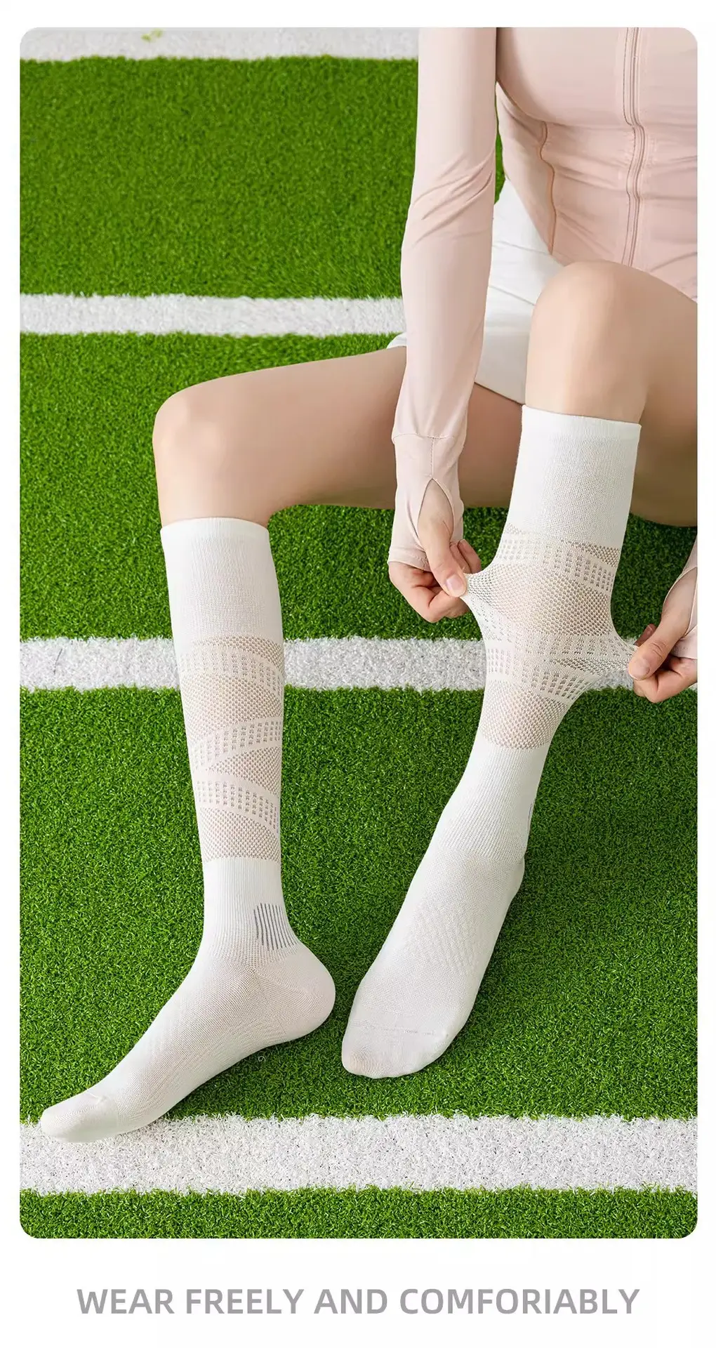 Cloud Sensation Circle Pressure Sports Socks for Women, Thin Mesh Calf Socks for Spring and Summer, Suitable for Fitness, Running, Yoga, and Badminton — feature 16