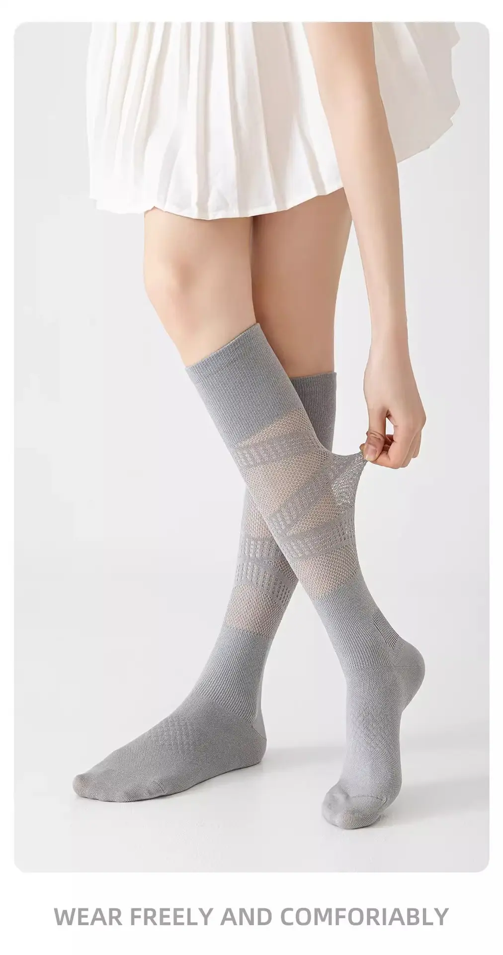 Cloud Sensation Circle Pressure Sports Socks for Women, Thin Mesh Calf Socks for Spring and Summer, Suitable for Fitness, Running, Yoga, and Badminton — feature 17