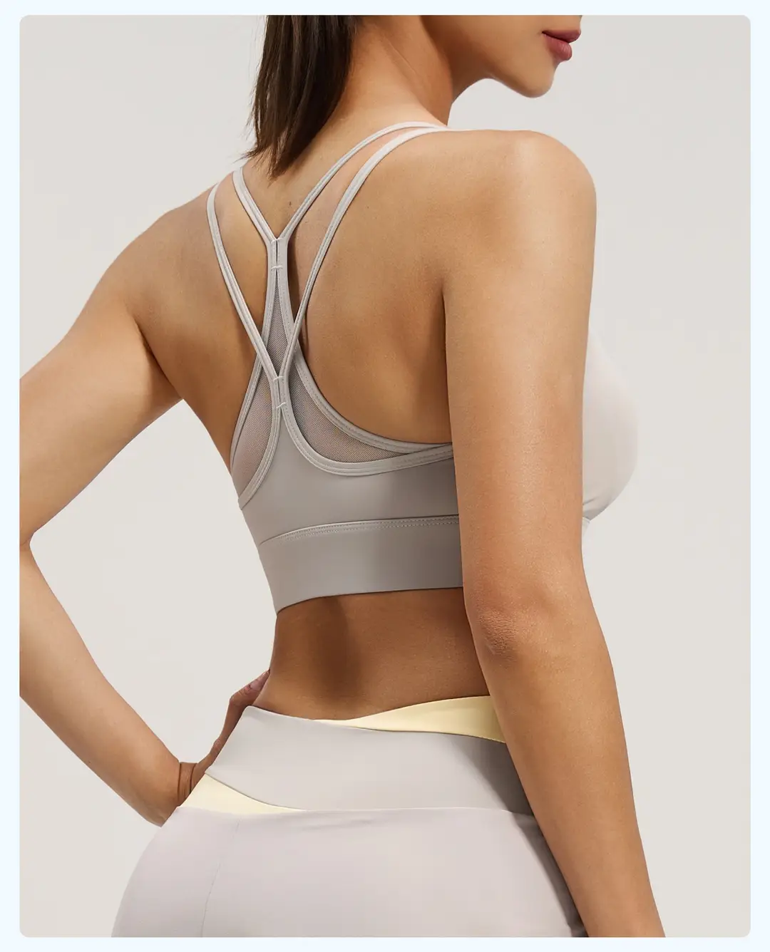 Mesh Cross-Back Sports Bra, Beautiful Back Top, High-Intensity Shock-Proof Yoga Fitness Underwear for Women — feature 17