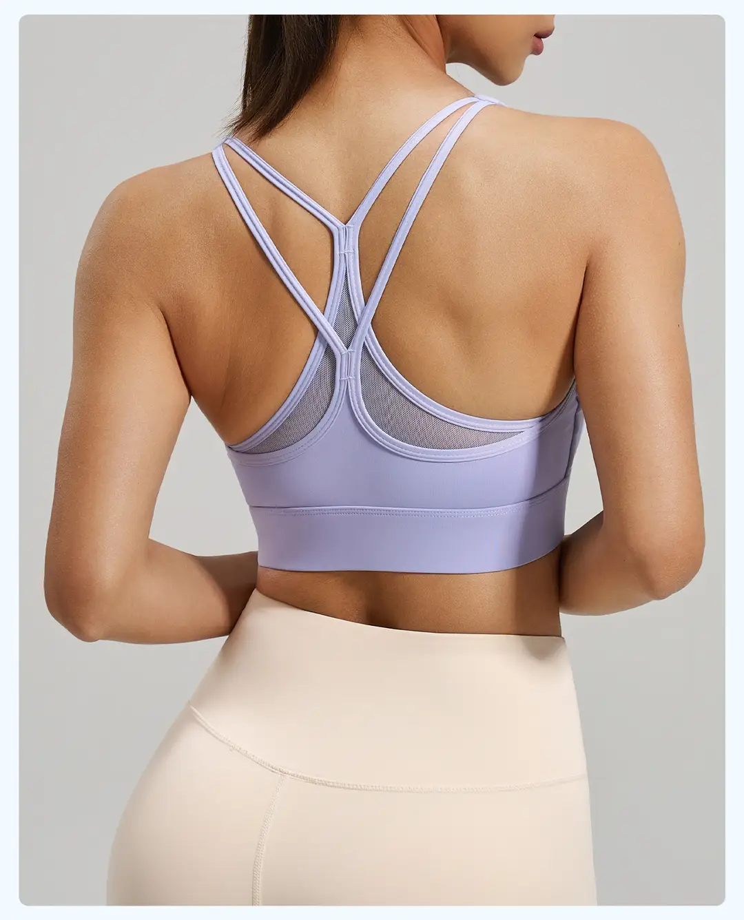 Mesh Cross-Back Sports Bra, Beautiful Back Top, High-Intensity Shock-Proof Yoga Fitness Underwear for Women — feature 21