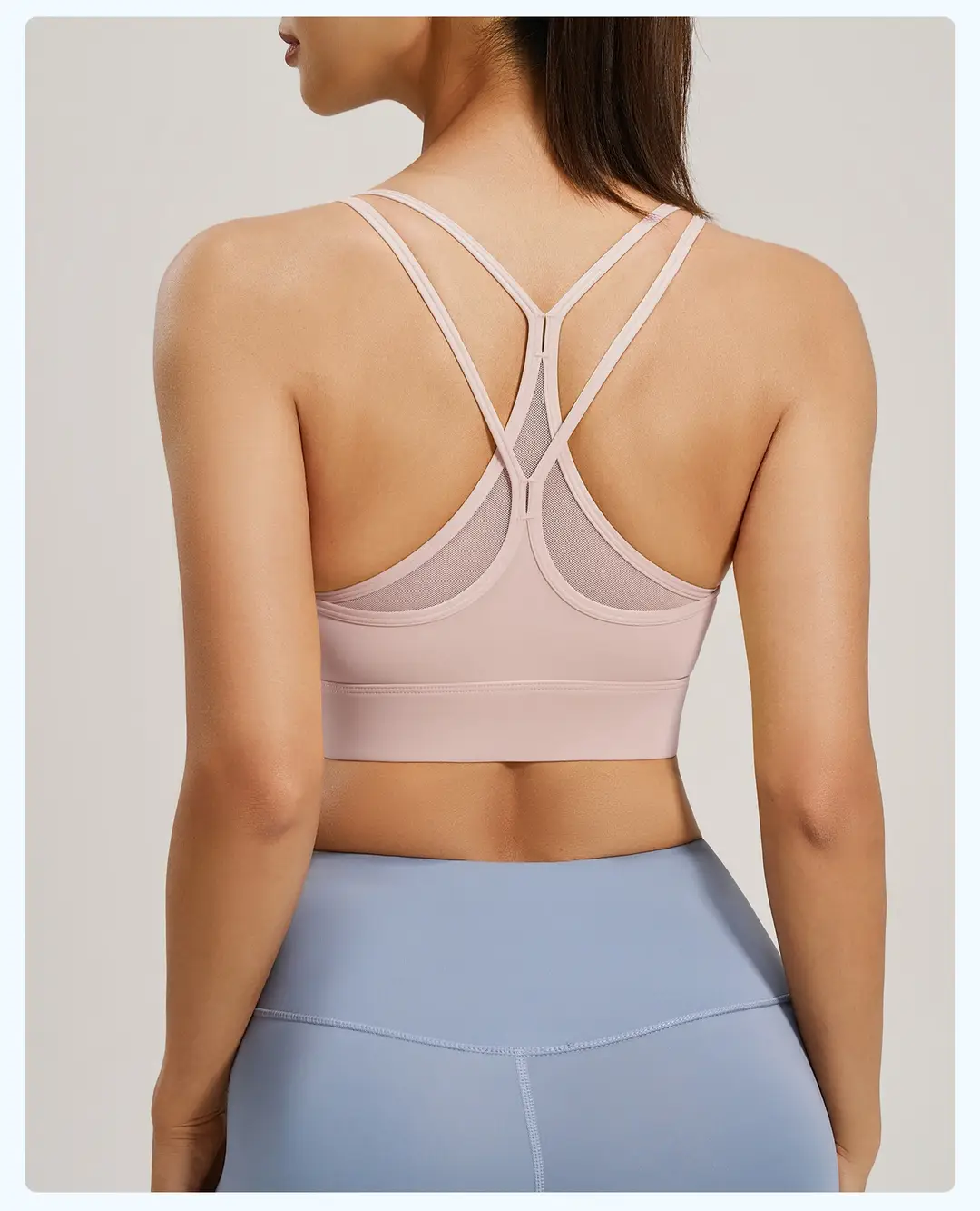 Mesh Cross-Back Sports Bra, Beautiful Back Top, High-Intensity Shock-Proof Yoga Fitness Underwear for Women — feature 23