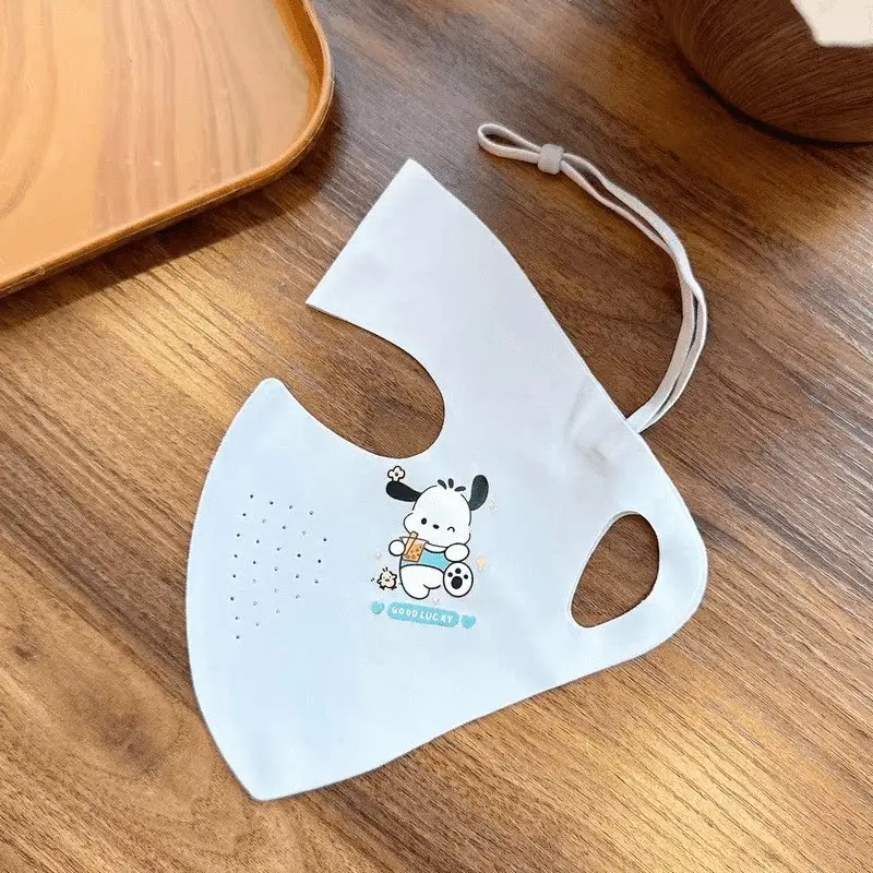 Children's Sun Protection Mask for Girls, Summer Uv Protection Full-Face Mask, Outdoor Ice Silk Cooling Sunshade Face Mask