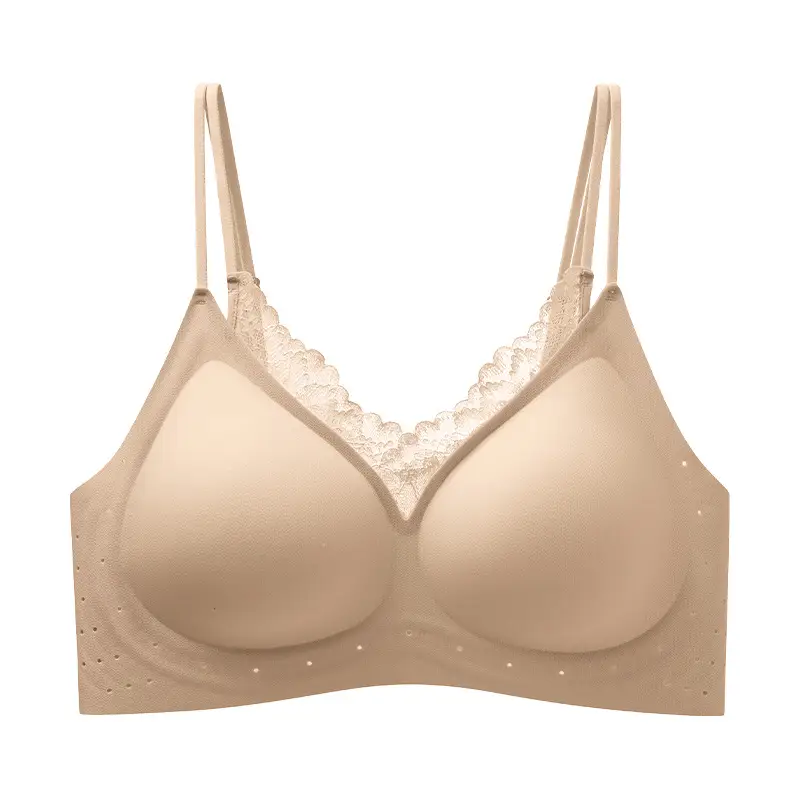 New Style French Seamless Soft Support Bra with a Soft and Comfortable Feel, Skin-Friendly Fixed Cup, Breathable Women's Bra Wholesale