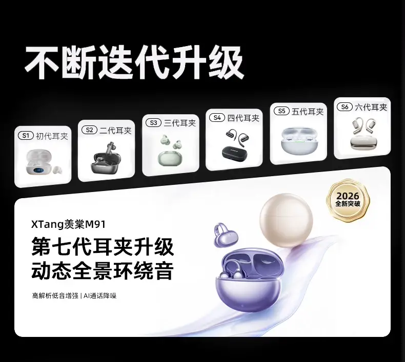 2026 New Model Bluetooth Earphones, Ear-Clip Type, Air Conduction, In-Ear Wireless, Over-Ear Style, Wireless Headphones for Running — feature 14