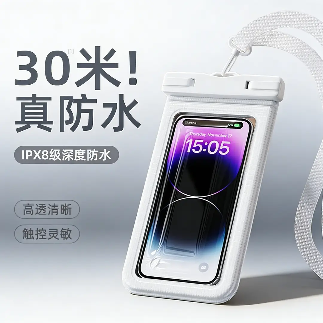 Cross-Border Waterproof Mobile Phone Bag, Touch Screen Waterproof Mobile Phone Bag, Drifting, Swimming, Hot Spring Photography, Sealed Mobile Phone Waterproof Case
