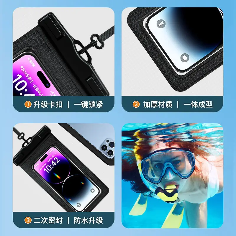 Cross-Border Waterproof Mobile Phone Bag, Touch Screen Waterproof Mobile Phone Bag, Drifting, Swimming, Hot Spring Photography, Sealed Mobile Phone Waterproof Case