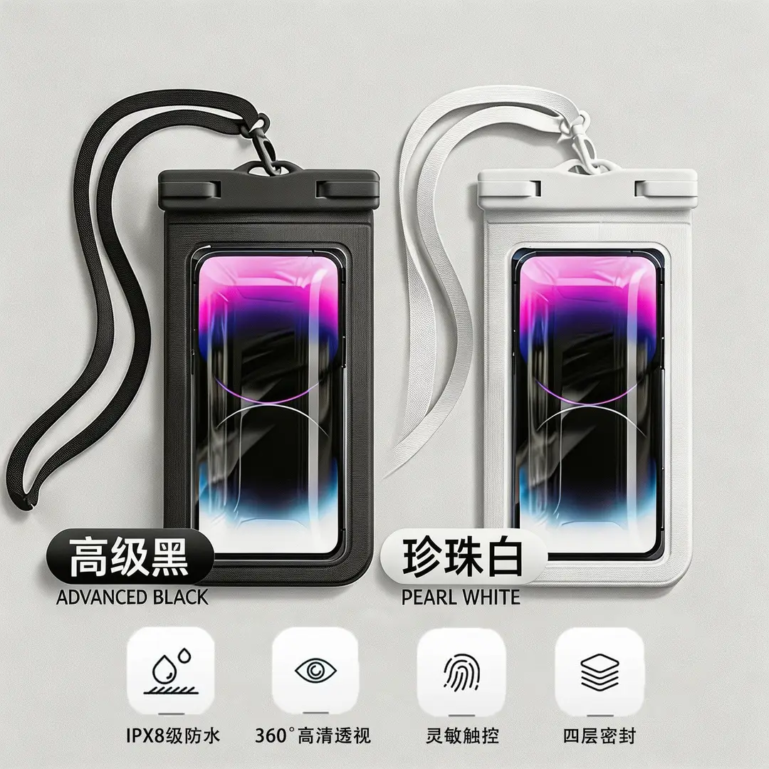 Cross-Border Waterproof Mobile Phone Bag, Touch Screen Waterproof Mobile Phone Bag, Drifting, Swimming, Hot Spring Photography, Sealed Mobile Phone Waterproof Case