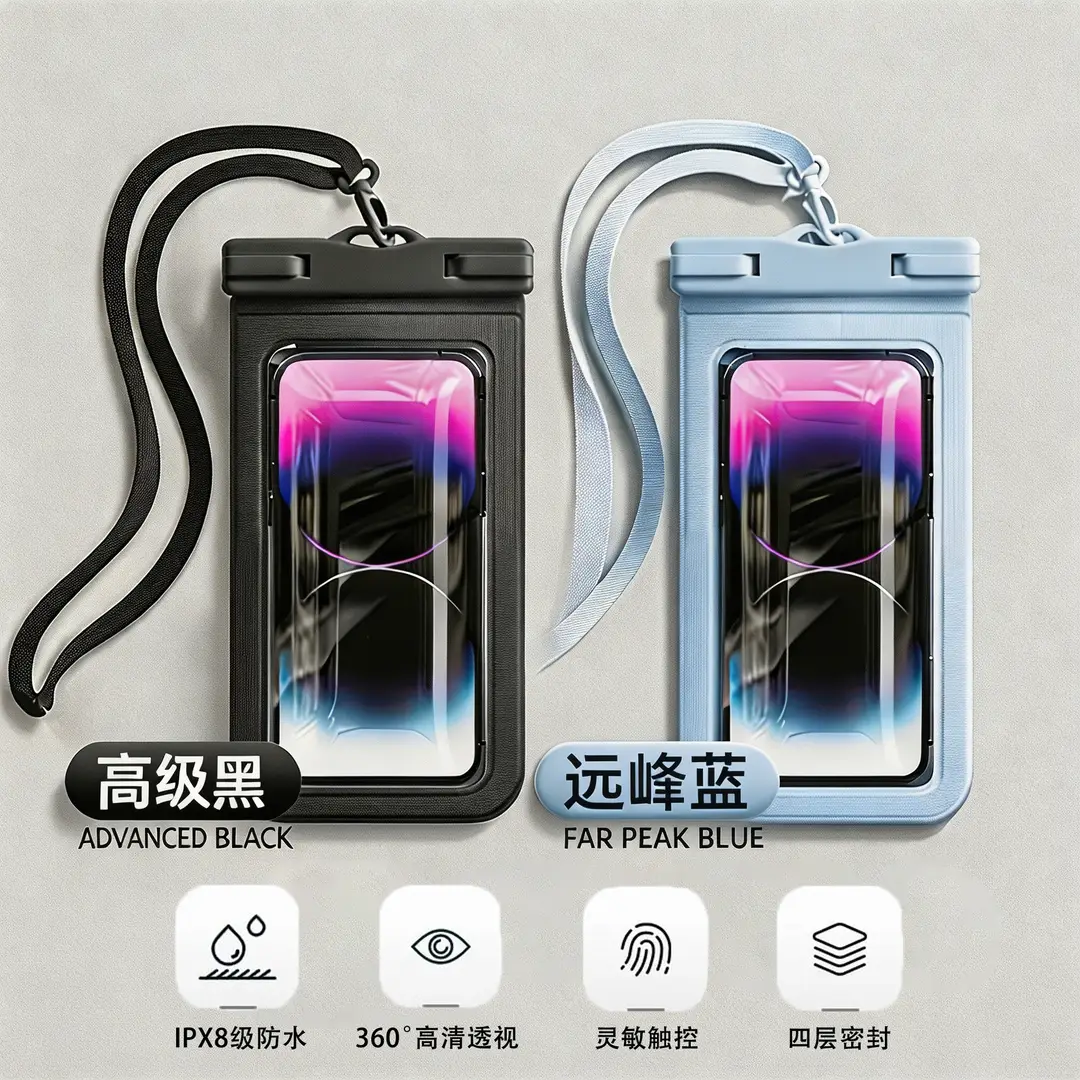 Cross-Border Waterproof Mobile Phone Bag, Touch Screen Waterproof Mobile Phone Bag, Drifting, Swimming, Hot Spring Photography, Sealed Mobile Phone Waterproof Case