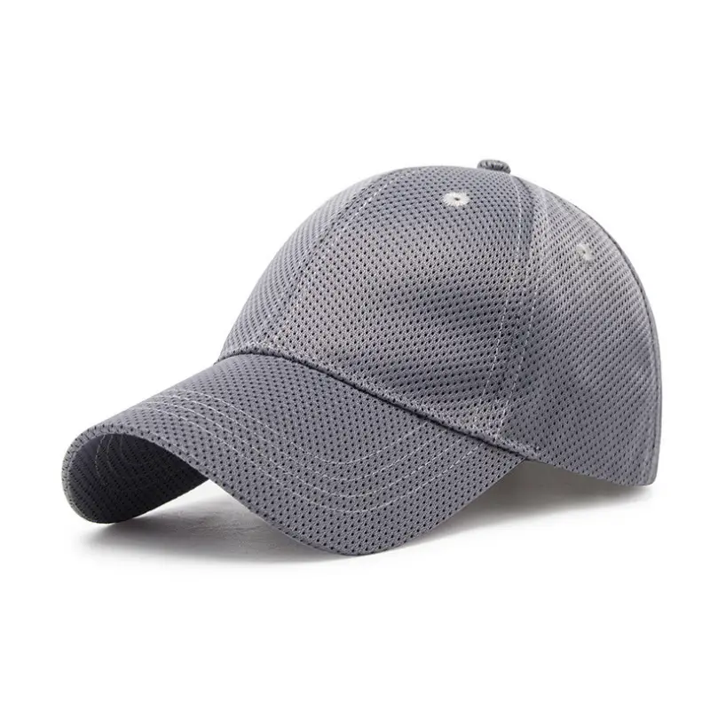 Men's Grey Mesh Sun Cap Lightweight Breathable Summer Cap - Image 3