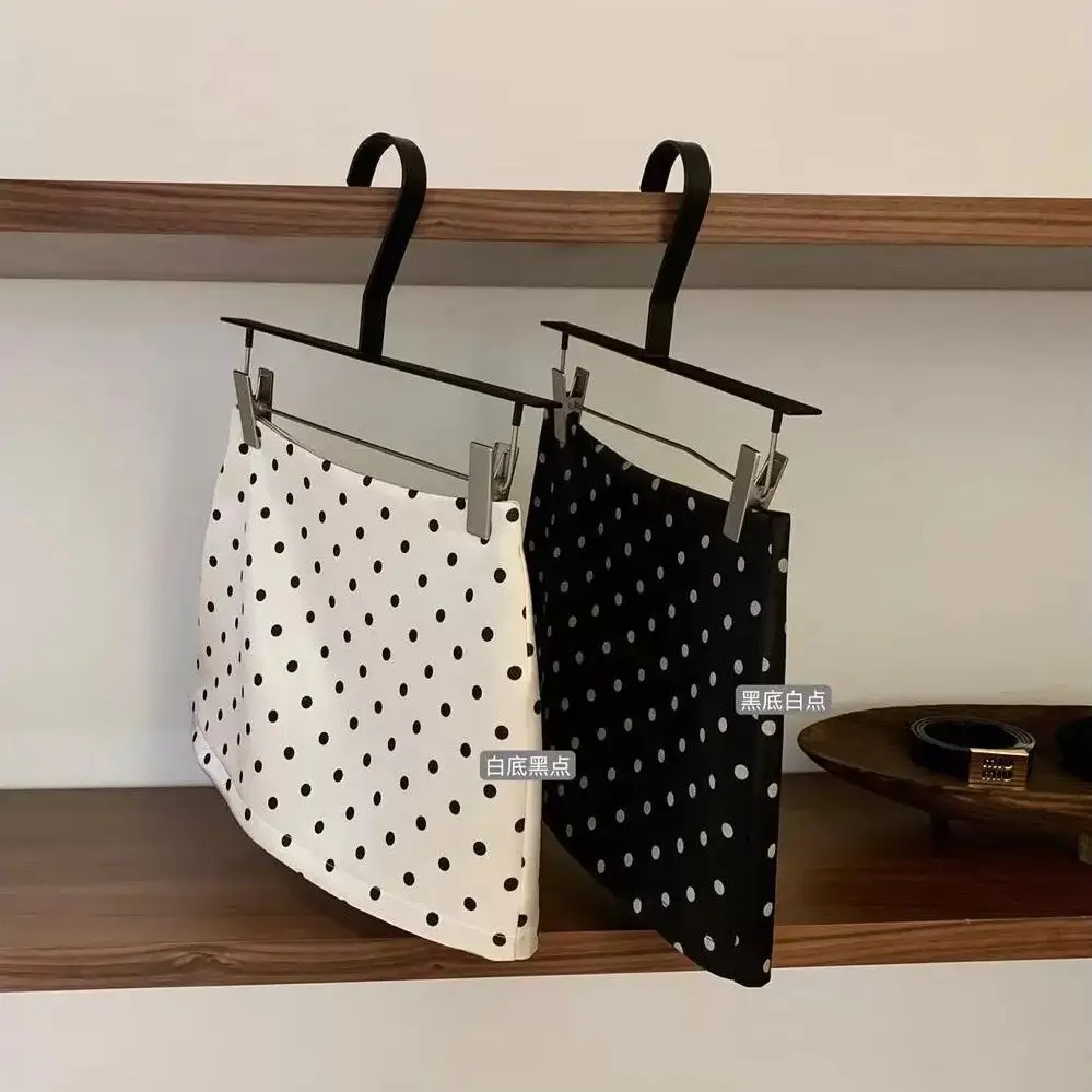 Elegant Satin Polka Dot Simple Skirt for Women, New Spring and Summer Style, Slimming Low-Waist Hip-Hugging Skirt, Age-Reducing A-Line Short Skirt