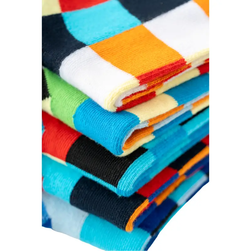 Casual Business Plaid Socks for Men and Women, British Style Cotton Socks, Colorful Plaid Mid-Tube Retro Trendy Long Socks