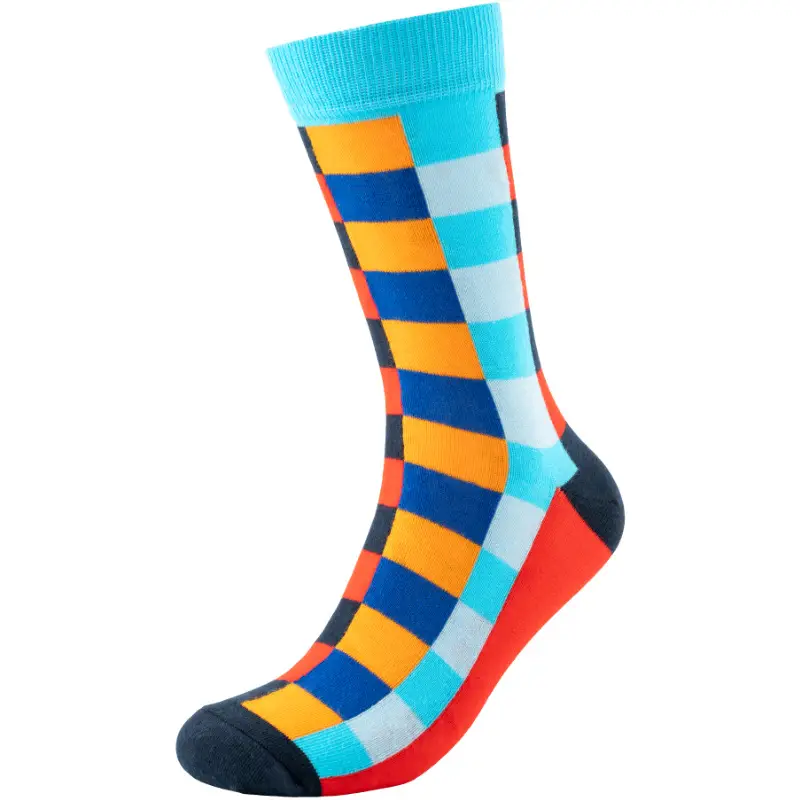 Casual Business Plaid Socks for Men and Women, British Style Cotton Socks, Colorful Plaid Mid-Tube Retro Trendy Long Socks — feature 21