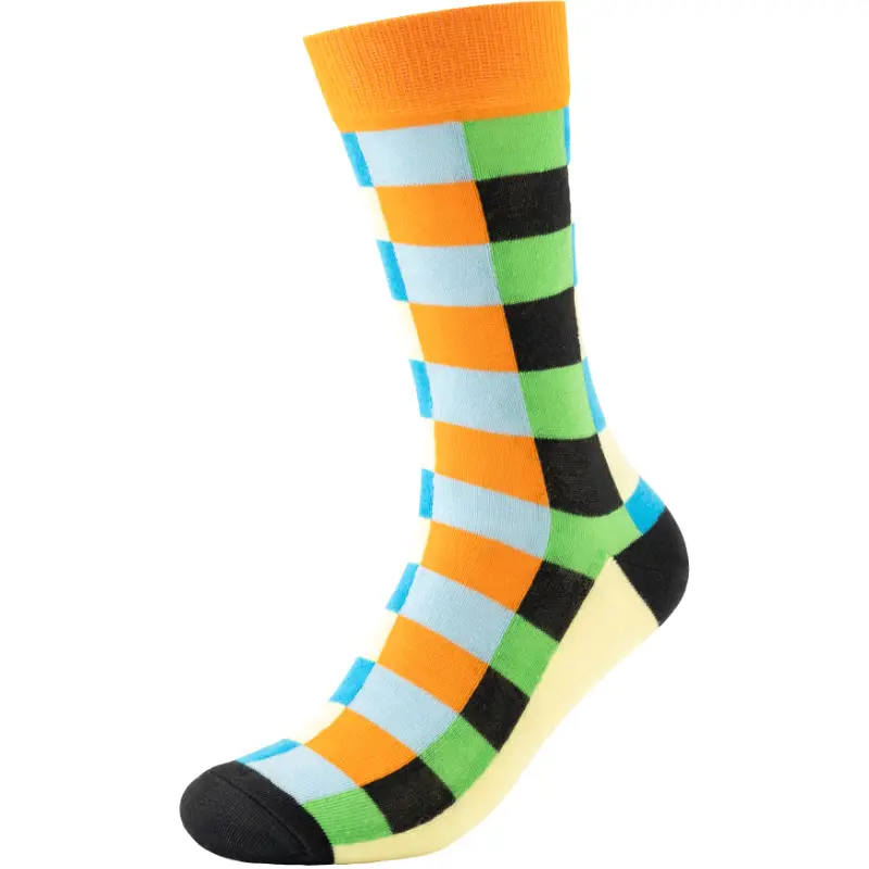 Casual Business Plaid Socks for Men and Women, British Style Cotton Socks, Colorful Plaid Mid-Tube Retro Trendy Long Socks — feature 22