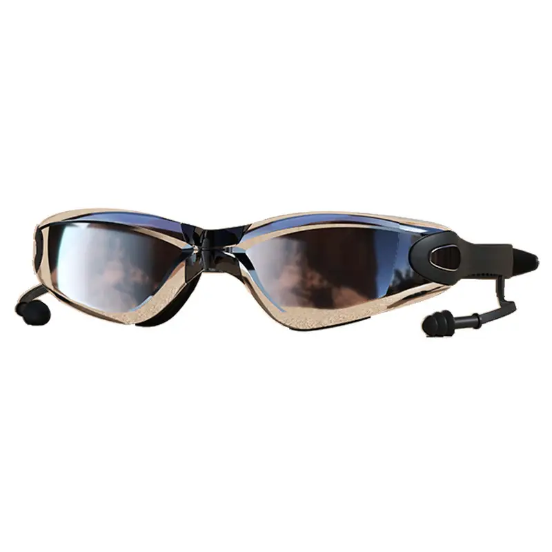 Swimming Goggles for Men and Women, Myopia-Proof, High-Definition, Anti-Fog, Anti-Horizontal Light, Electroplated Swimming Goggles with Earplugs, Swimming Equipment Wholesale