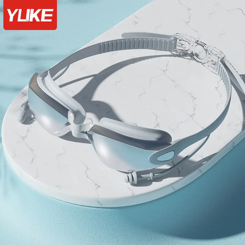 Swimming Goggles for Men and Women, Myopia-Proof, High-Definition, Anti-Fog, Anti-Horizontal Light, Electroplated Swimming Goggles with Earplugs, Swimming Equipment Wholesale