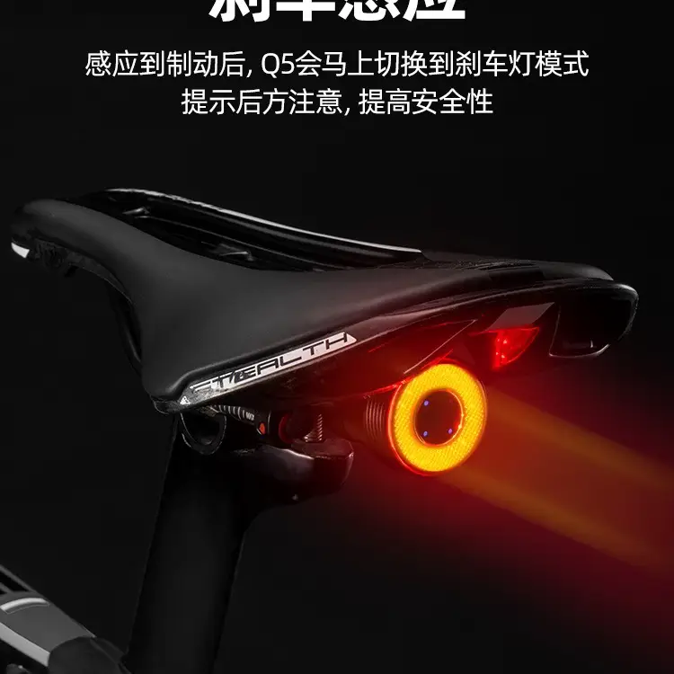 Rock Brothers Bicycle Tail Light Intelligent Sensor Brake Light Cycling Equipment