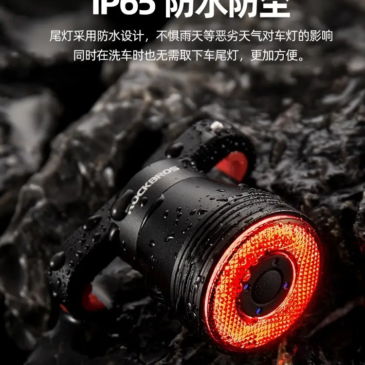 Rock Brothers Bicycle Tail Light Intelligent Sensor Brake Light Cycling Equipment