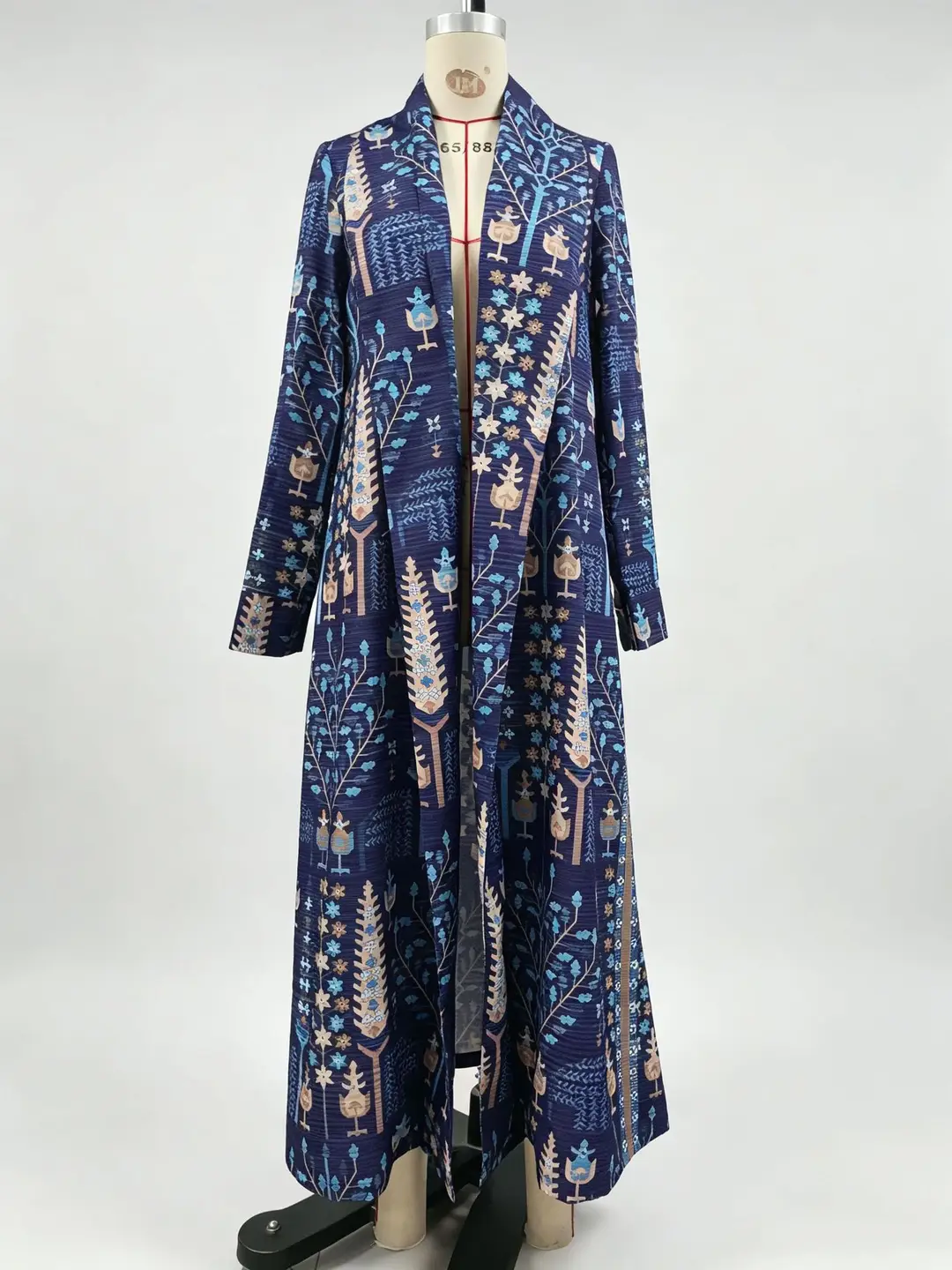 Cross-Border European and American Foreign Trade Autumn and Winter Retro Print Cardigan Elegant and Stylish Loose-Fitting Versatile Long Coat for Women in Stock — feature 5
