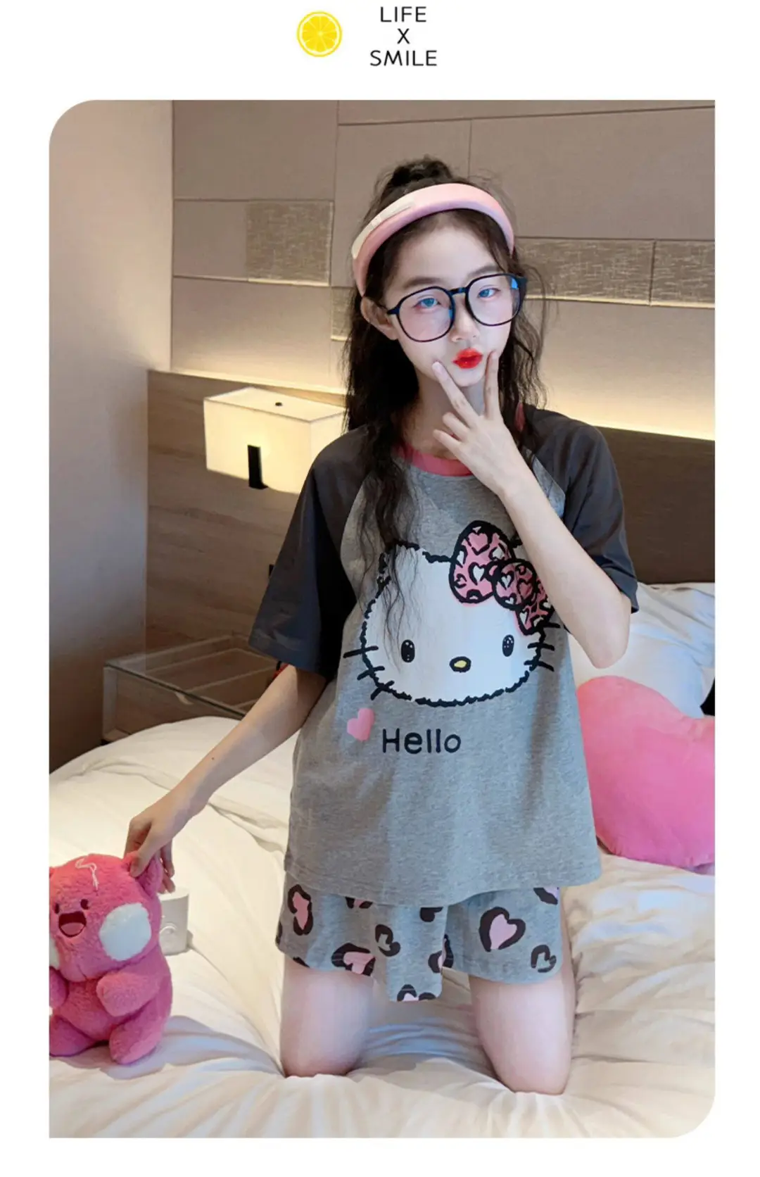 Girls' Pajamas Summer Children's Thin Short-Sleeved Shorts Set 2026 New Cartoon Style Home Wear for Older Girls — feature 11