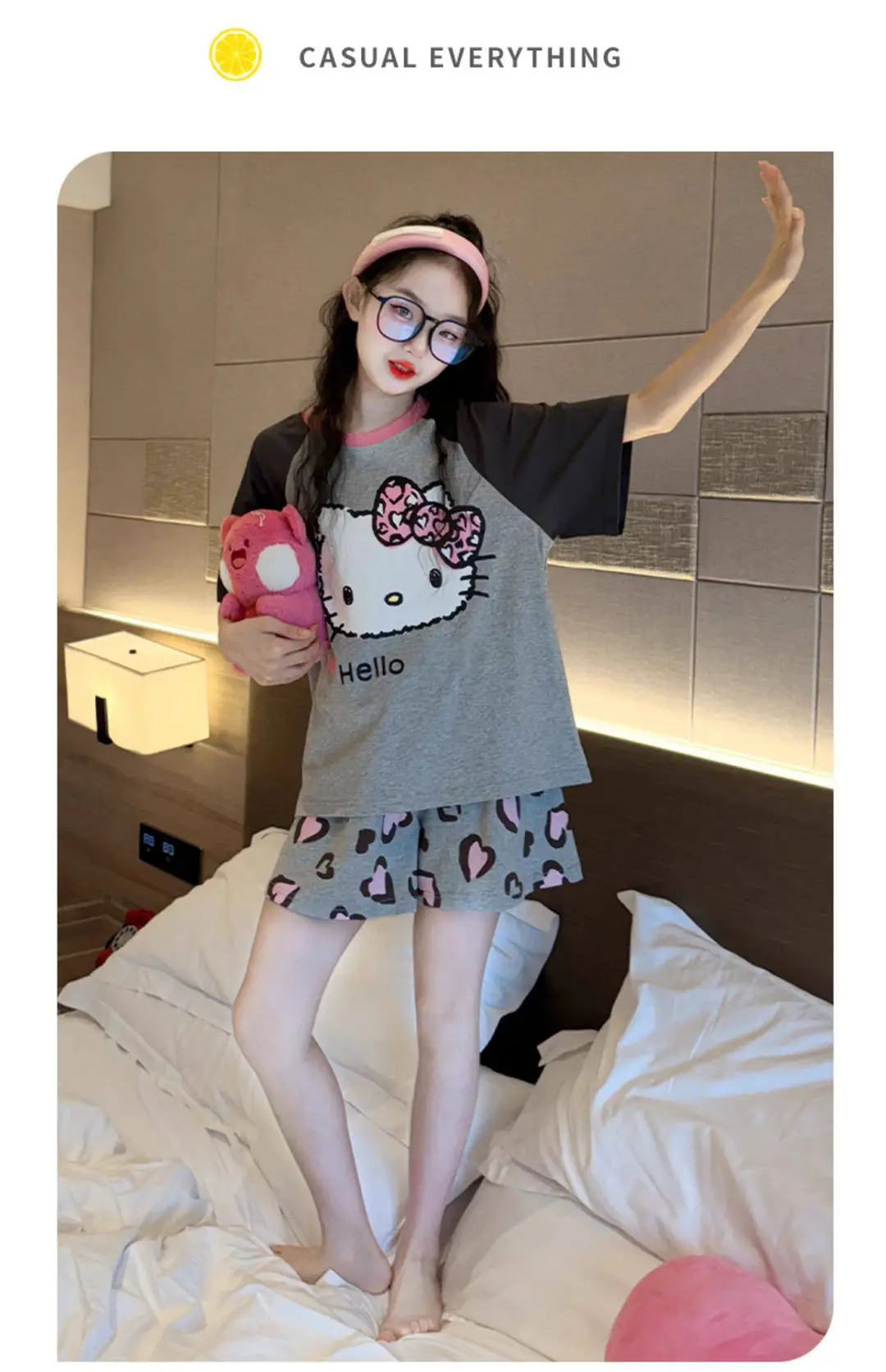 Girls' Pajamas Summer Children's Thin Short-Sleeved Shorts Set 2026 New Cartoon Style Home Wear for Older Girls — feature 9