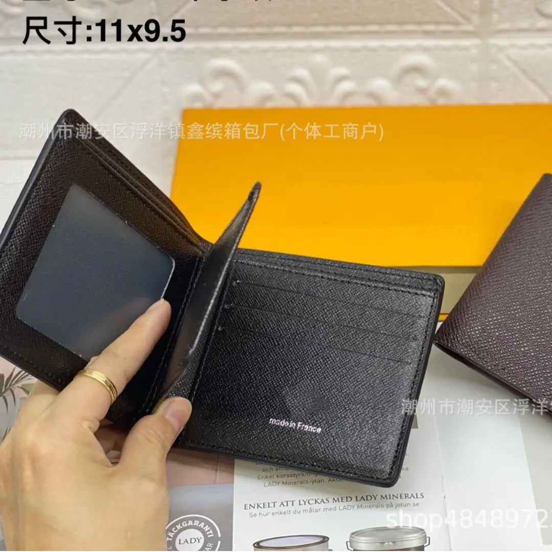 New Foreign Trade In-Stock Short Wallet with Multiple Card Slots, European and American Business Style, Thin, Multifunctional, Large Capacity Wallet for Men Q217