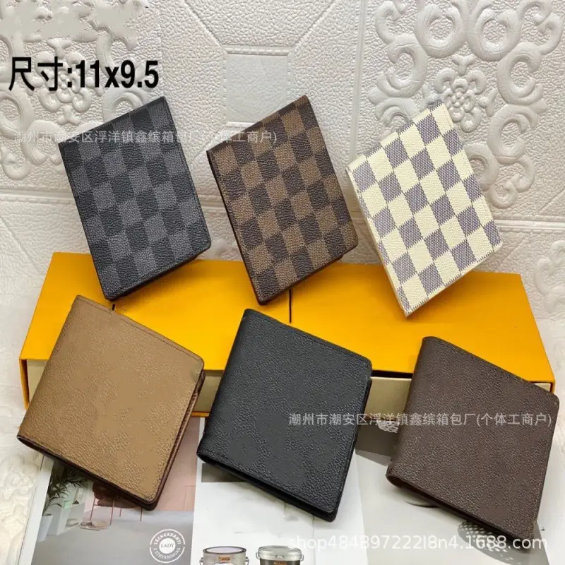 New Foreign Trade In-Stock Short Wallet with Multiple Card Slots, European and American Business Style, Thin, Multifunctional, Large Capacity Wallet for Men Q217