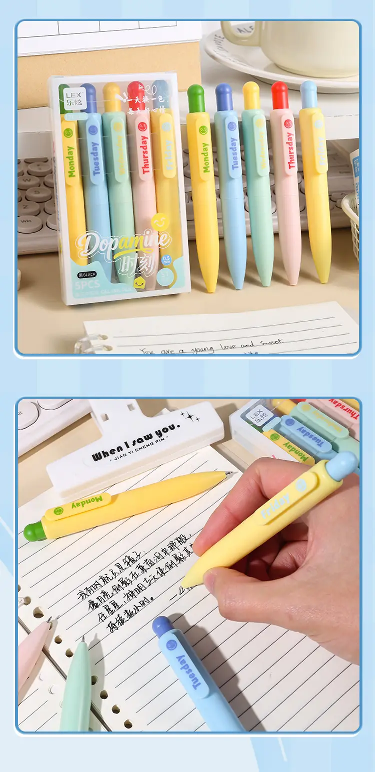 Cute Pocket Pen Mini Portable Pen Ins-Style High-Value 0.5mm Black Gel Pen Quick-Drying Retractable Chubby Pen — feature 12