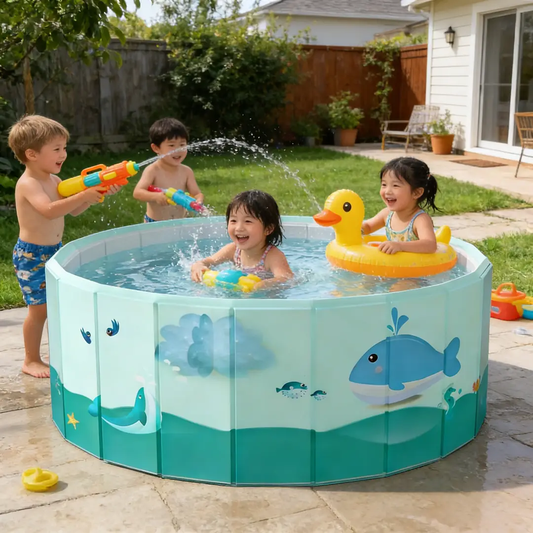Household Children's Swimming Pool, Inflatable-Free Foldable Pool, Family Baby Swimming Bucket, Outdoor Large Baby Swimming Pool