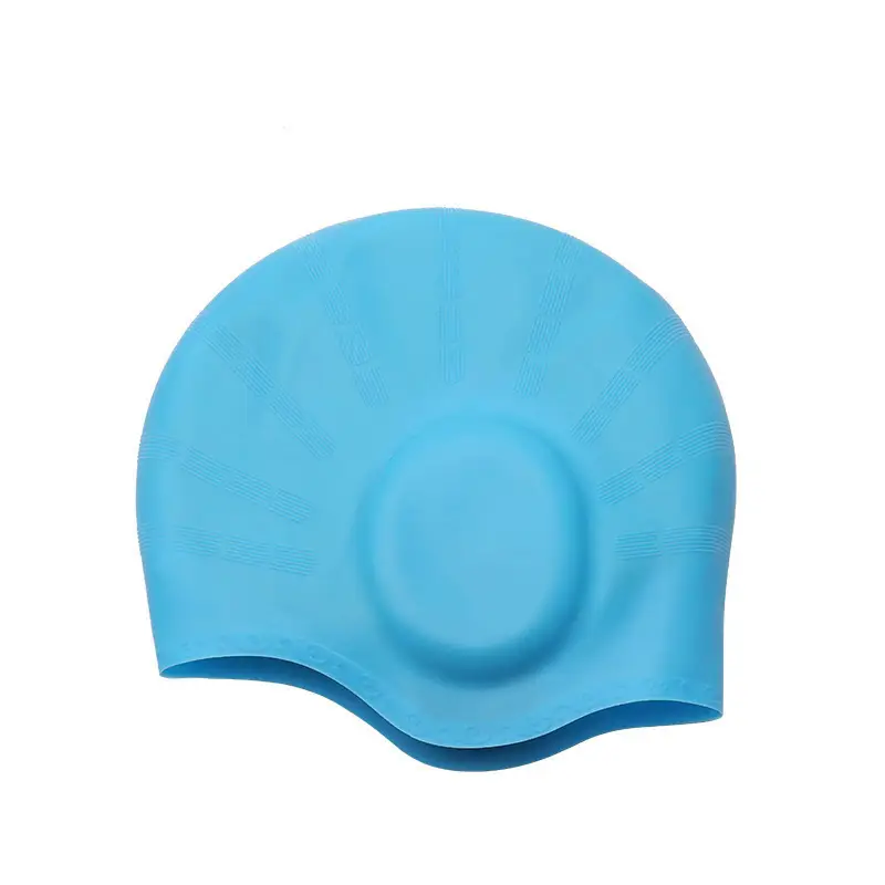 Anti-Slip Water Drop Pattern Silicone Swimming Cap, High Elasticity, Non-Tightening, Waterproof, Ear-Protecting, Suitable for Adults and Children, Long Hair Wrap Swimming Cap