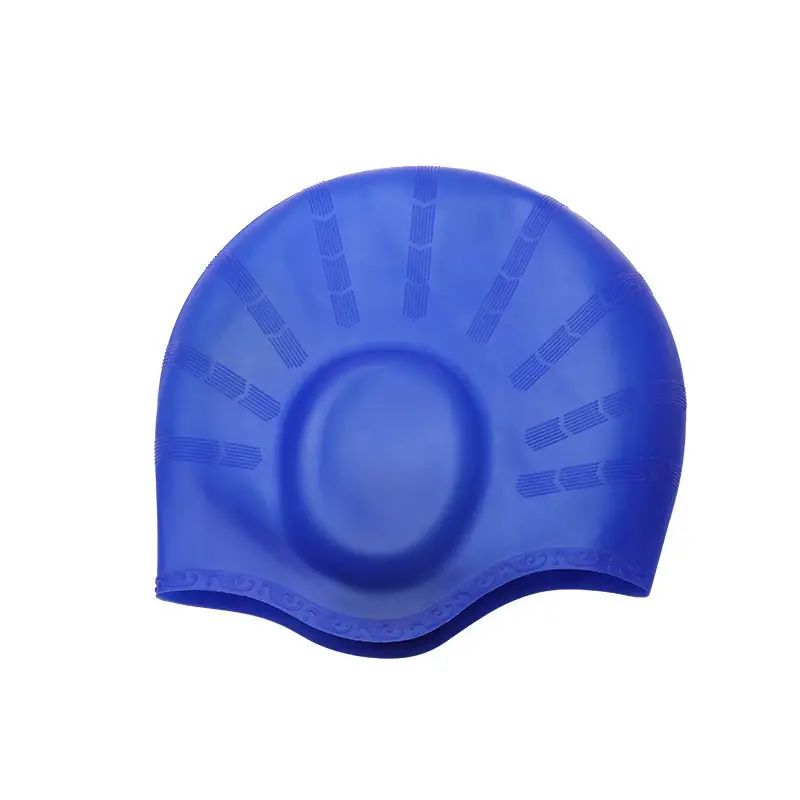Anti-Slip Water Drop Pattern Silicone Swimming Cap, High Elasticity, Non-Tightening, Waterproof, Ear-Protecting, Suitable for Adults and Children, Long Hair Wrap Swimming Cap