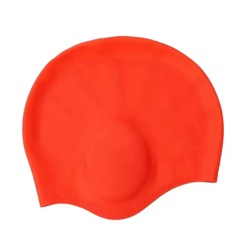 Anti-Slip Water Drop Pattern Silicone Swimming Cap, High Elasticity, Non-Tightening, Waterproof, Ear-Protecting, Suitable for Adults and Children, Long Hair Wrap Swimming Cap