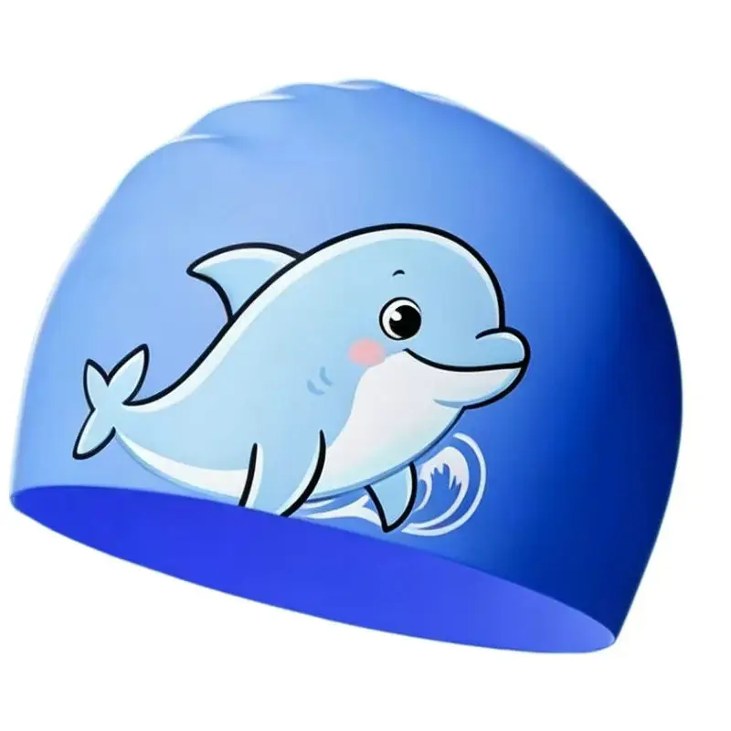 Anti-Slip Water Drop Pattern Silicone Swimming Cap, High Elasticity, Non-Tightening, Waterproof, Ear-Protecting, Suitable for Adults and Children, Long Hair Wrap Swimming Cap