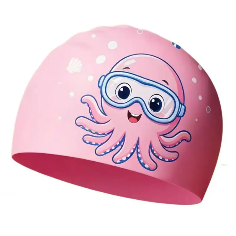 Anti-Slip Water Drop Pattern Silicone Swimming Cap, High Elasticity, Non-Tightening, Waterproof, Ear-Protecting, Suitable for Adults and Children, Long Hair Wrap Swimming Cap