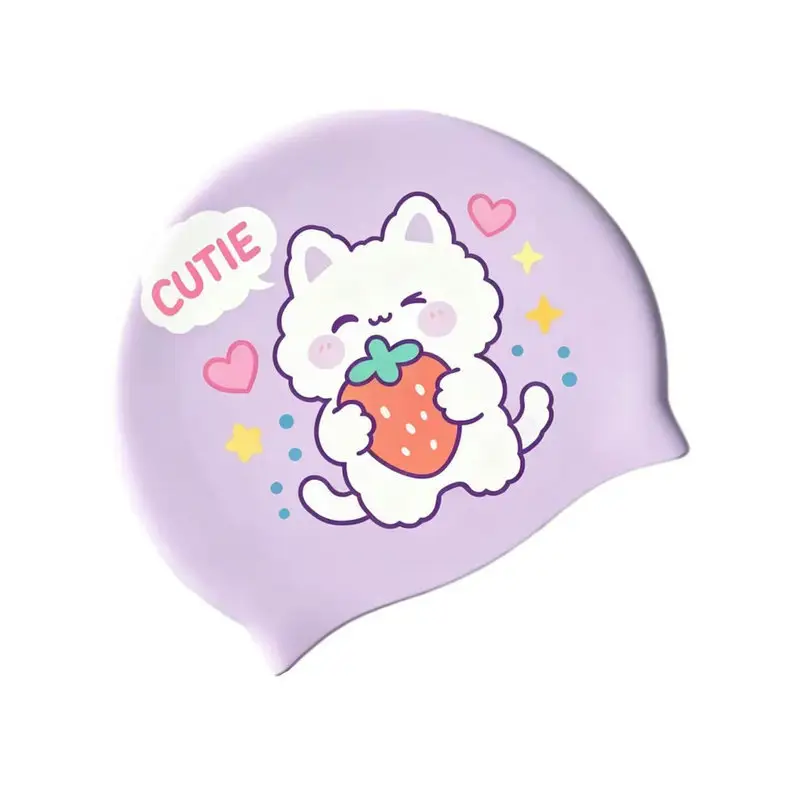 Anti-Slip Water Drop Pattern Silicone Swimming Cap, High Elasticity, Non-Tightening, Waterproof, Ear-Protecting, Suitable for Adults and Children, Long Hair Wrap Swimming Cap