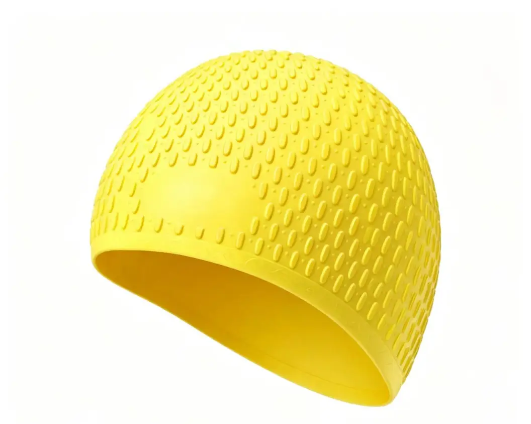 Anti-Slip Water Drop Pattern Silicone Swimming Cap, High Elasticity, Non-Tightening, Waterproof, Ear-Protecting, Suitable for Adults and Children, Long Hair Wrap Swimming Cap