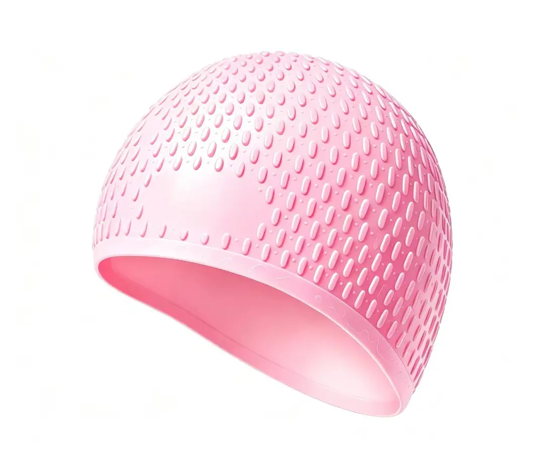 Anti-Slip Water Drop Pattern Silicone Swimming Cap, High Elasticity, Non-Tightening, Waterproof, Ear-Protecting, Suitable for Adults and Children, Long Hair Wrap Swimming Cap