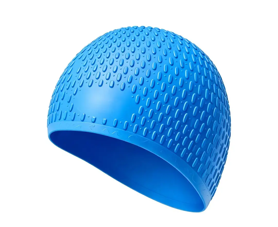 Anti-Slip Water Drop Pattern Silicone Swimming Cap, High Elasticity, Non-Tightening, Waterproof, Ear-Protecting, Suitable for Adults and Children, Long Hair Wrap Swimming Cap