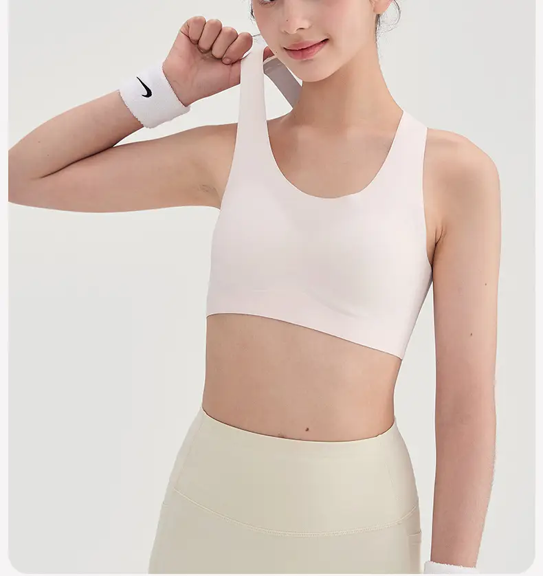 Stage Two Junior High School Student Sports Bra for Physical Education Class, Shockproof Breathable Underwear for 12-15 Years Old, Class a Fixed Cup Vest — feature 15