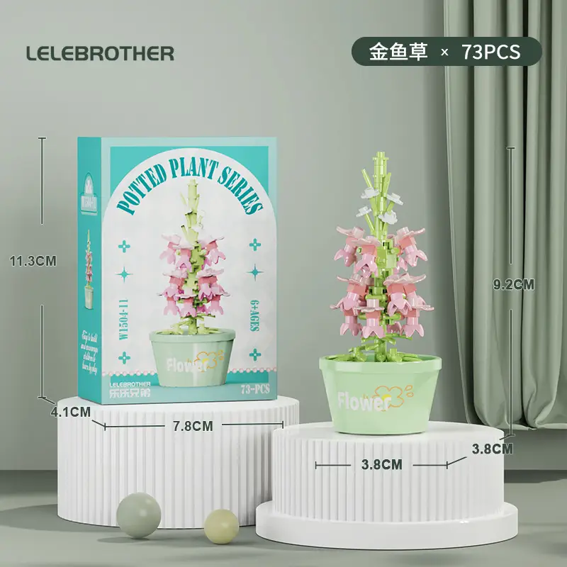Three-Dimensional Small Particle Building Block Bouquet, Simulated Potted Plant, Compatible with Lego Assembly Ornaments, Children's Toys, Gifts, Cross-Border — feature 28