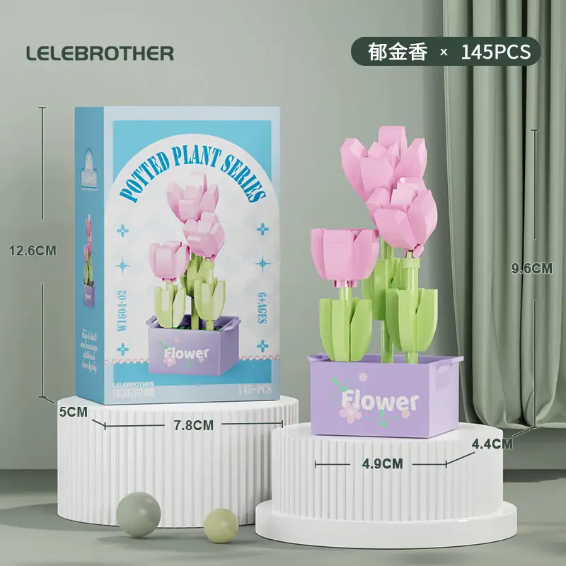 Three-Dimensional Small Particle Building Block Bouquet, Simulated Potted Plant, Compatible with Lego Assembly Ornaments, Children's Toys, Gifts, Cross-Border — feature 43
