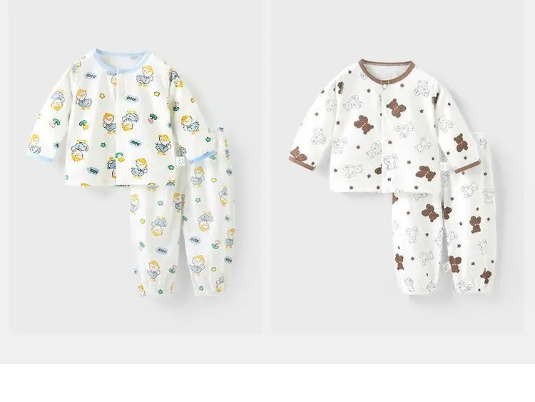 Children's Air-Conditioned Clothing, Baby Summer Thin Cotton Long-Sleeved Pajamas Set, Baby Summer Clothing, Boys and Girls Home Clothes — feature 10