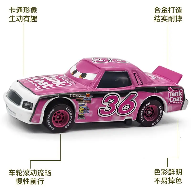 Cars: Lightning Mcqueen and Road Runner New Alloy Toy Car Models for Children - Collectible Sliding Vehicles