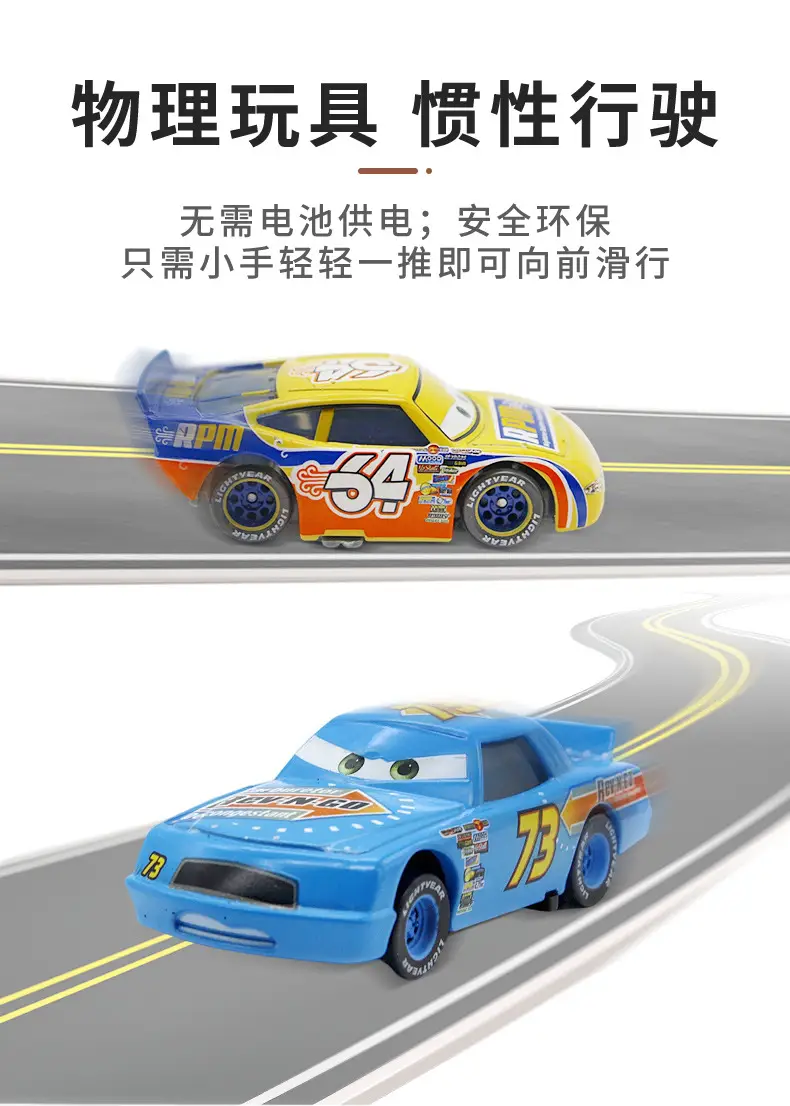 Cars: Lightning Mcqueen and Road Runner New Alloy Toy Car Models for Children - Collectible Sliding Vehicles — feature 2