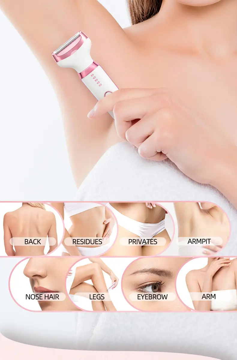 Five-In-One Hair Trimmer, Hair Removal, Body and Private Area Hair Removal, Private Clipper, Electric Shaver, Portable for Women — feature 3