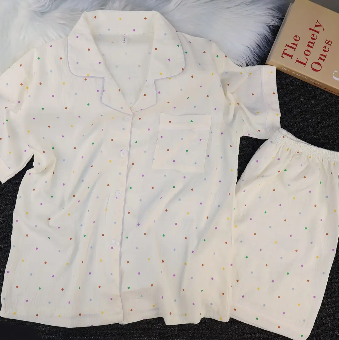 Cloud Cotton Pajamas for Women, Summer Short-Sleeve Shorts, Internet Celebrity Live Broadcast, Sweet and Cute Student Loungewear Set, Packaged