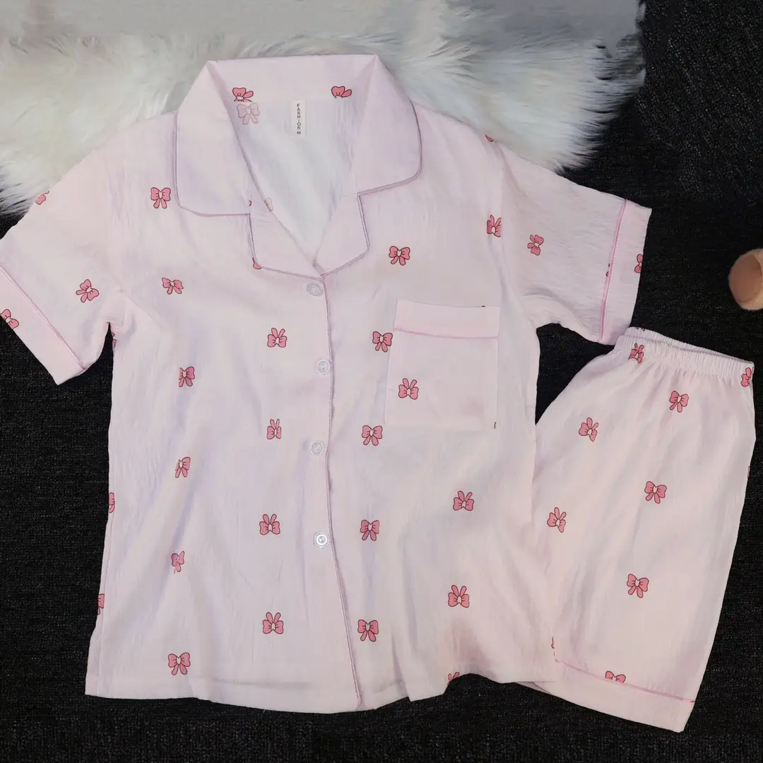 Cloud Cotton Pajamas for Women, Summer Short-Sleeve Shorts, Internet Celebrity Live Broadcast, Sweet and Cute Student Loungewear Set, Packaged