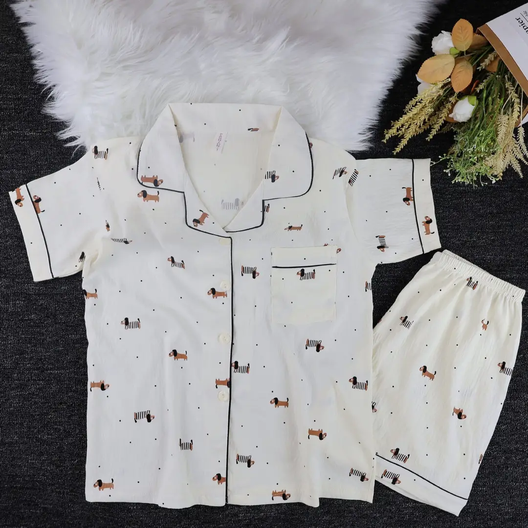 Cloud Cotton Pajamas for Women, Summer Short-Sleeve Shorts, Internet Celebrity Live Broadcast, Sweet and Cute Student Loungewear Set, Packaged